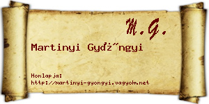 Martinyi Gyöngyi névjegykártya