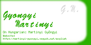 gyongyi martinyi business card